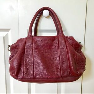 ZARA Leather Bordeaux Satchel Bag
